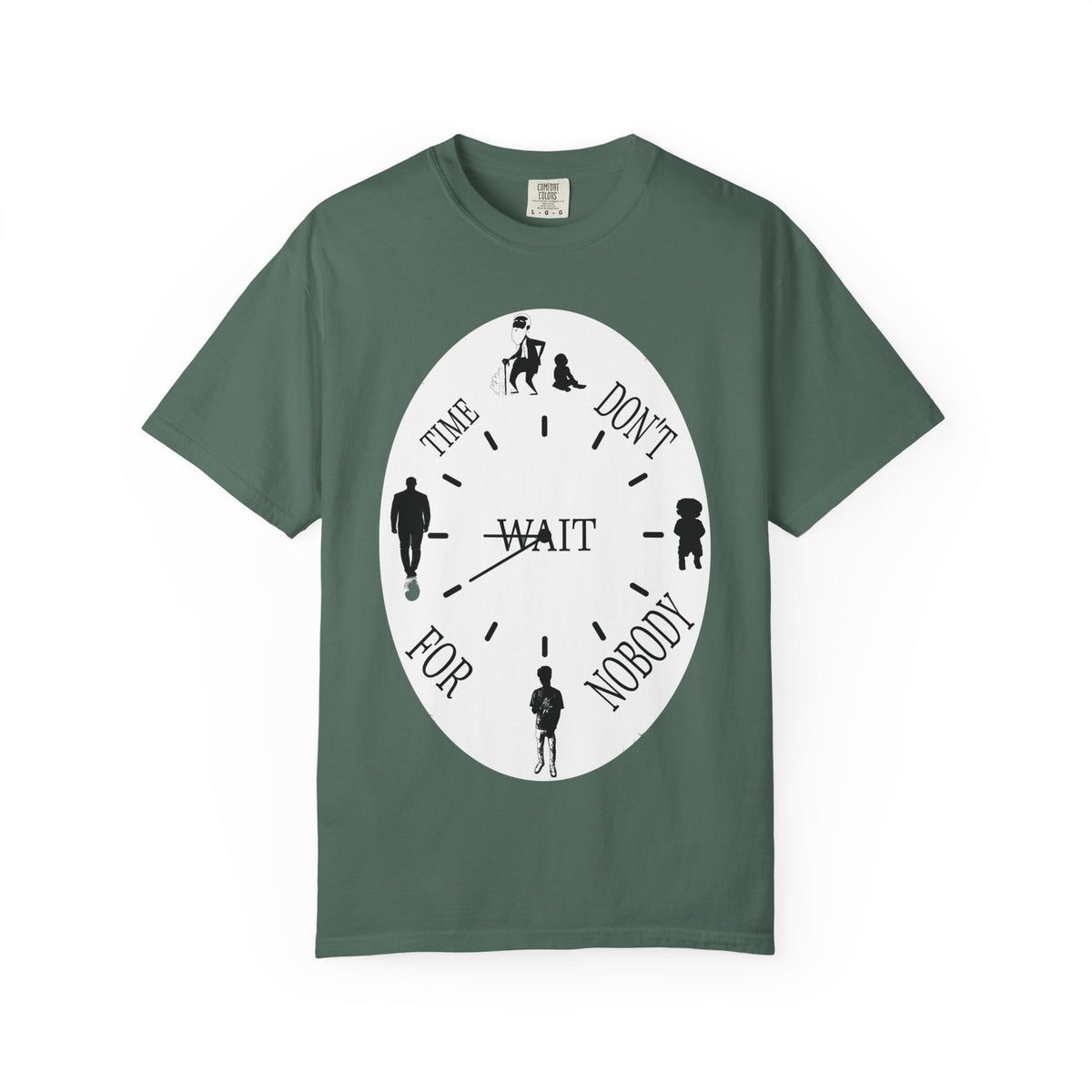 Time Don't Wait For Nobody T-shirt | Silhouette Clock Design
