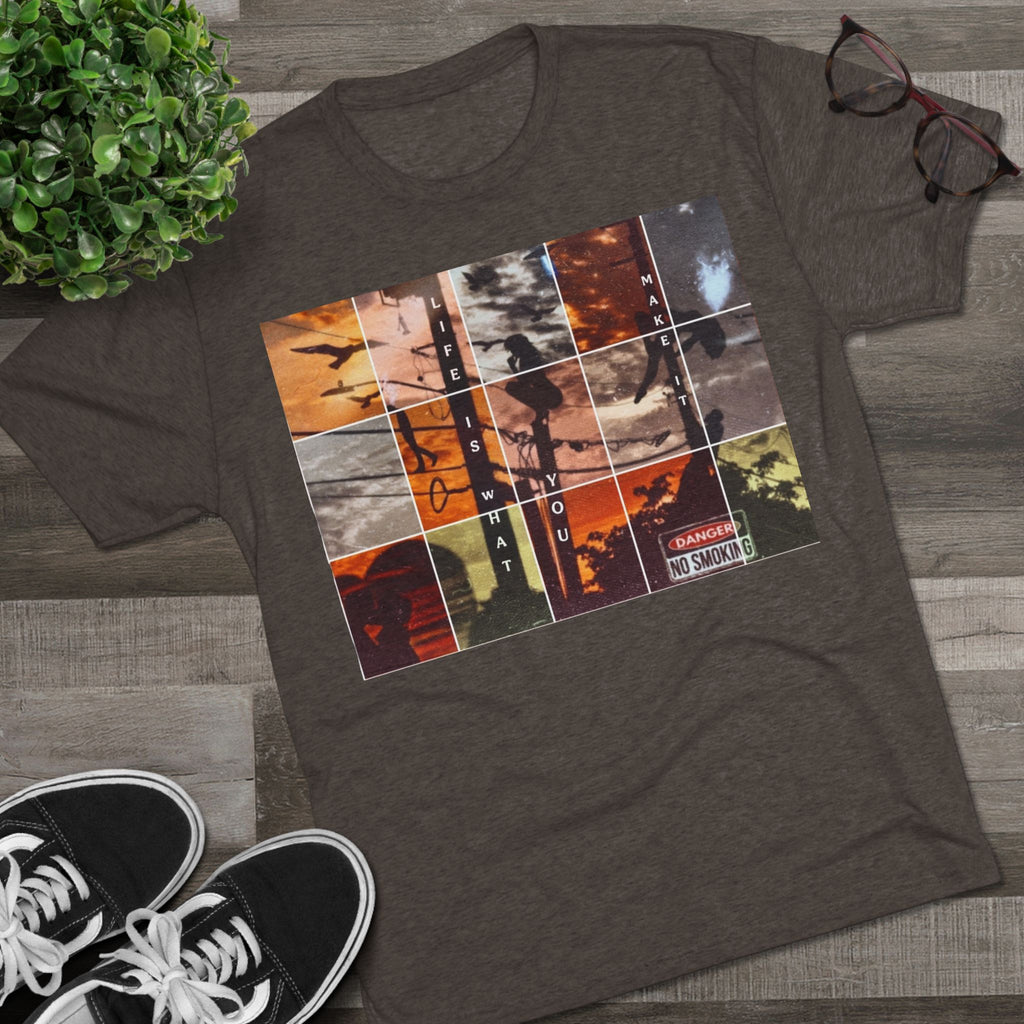 Life is what you make it Tee | Palm Silhouette Photo Grid Shirt