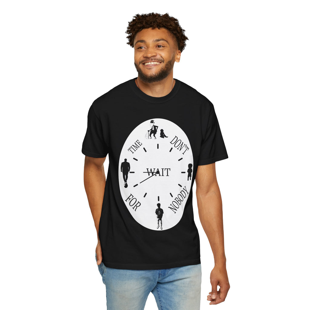 Time Don't Wait For Nobody T-shirt | Silhouette Clock Design