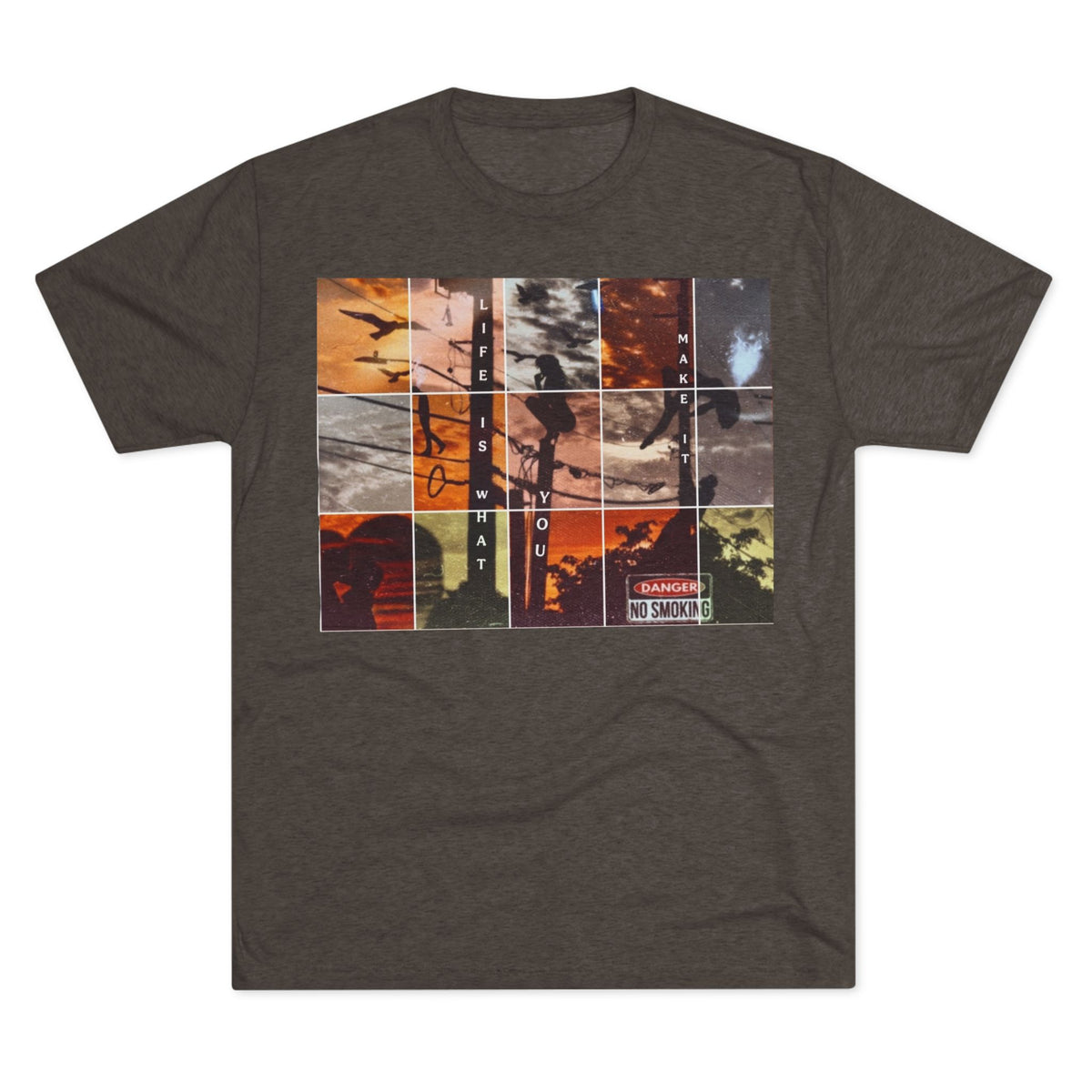 Life is what you make it Tee | Palm Silhouette Photo Grid Shirt
