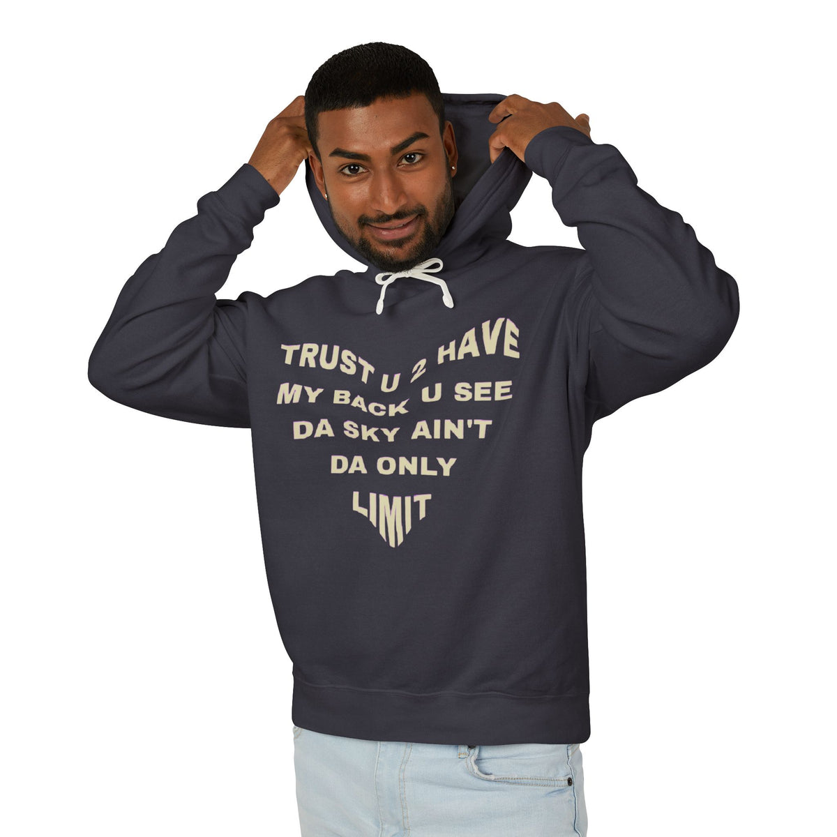 Hands Framing Galaxy Hoodie | Inspirational Heart Text Hoodie