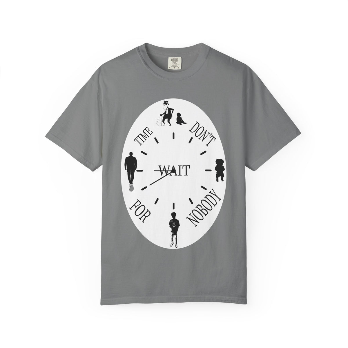 Time Don't Wait For Nobody T-shirt | Silhouette Clock Design