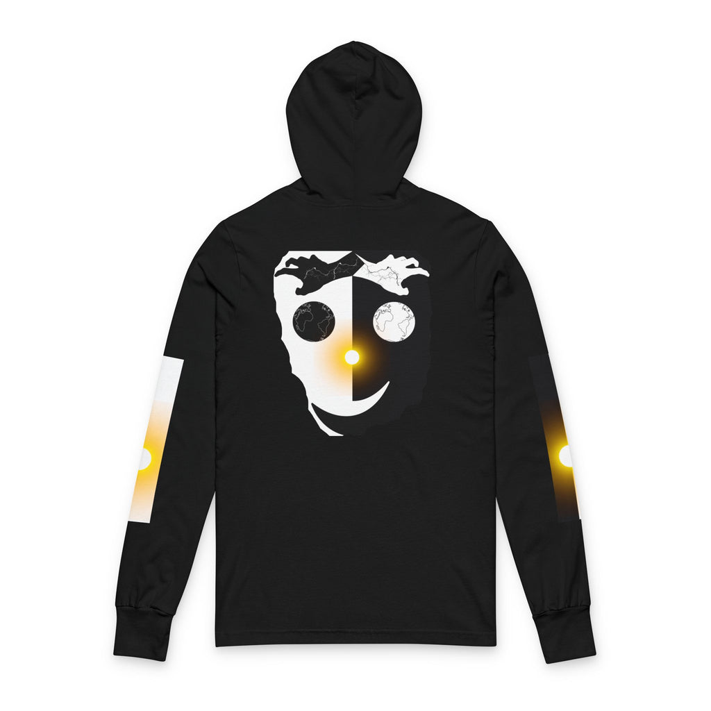 Yin Yang Moon Sun Face Hoodie | Celestial Minimalist Graphic Long Sleeve