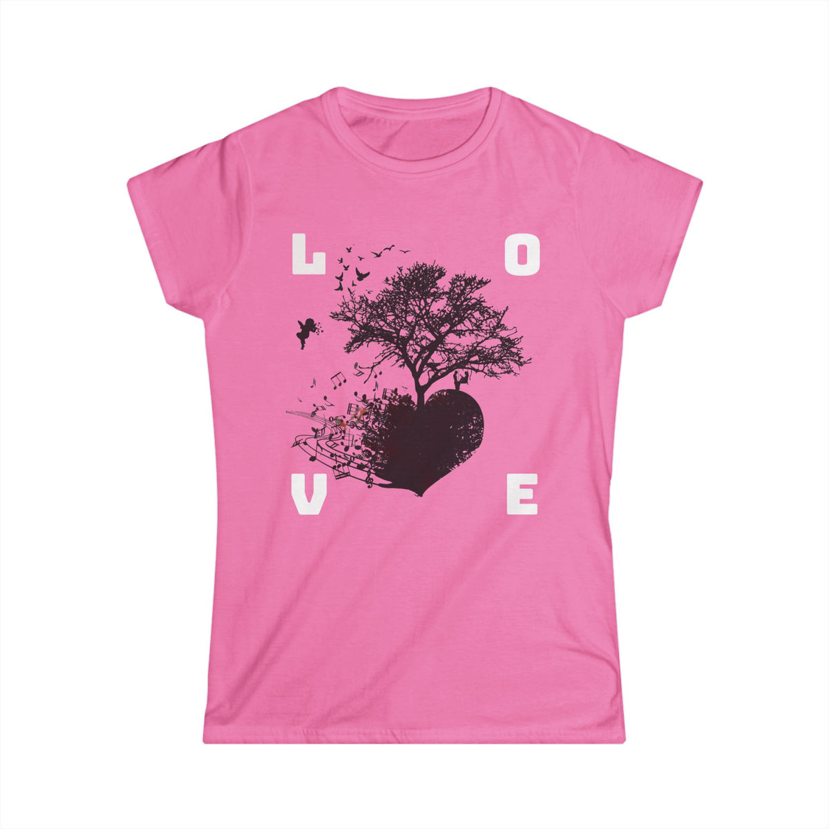 Love text design Women's Tee | Softstyle Grey Crewneck