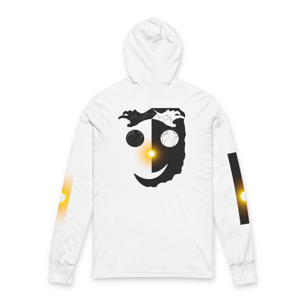 Yin Yang Moon Sun Face Hoodie | Celestial Minimalist Graphic Long Sleeve