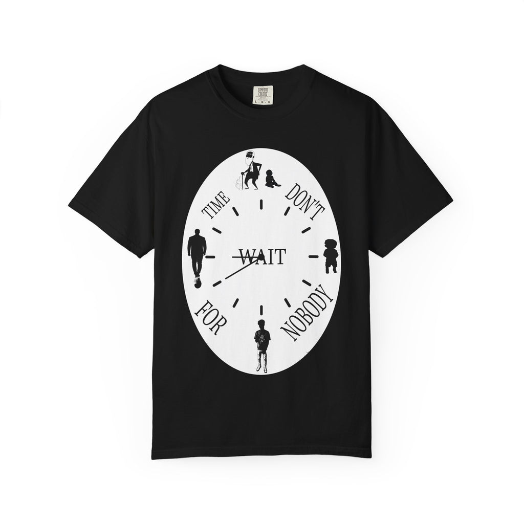 Time Don't Wait For Nobody T-shirt | Silhouette Clock Design