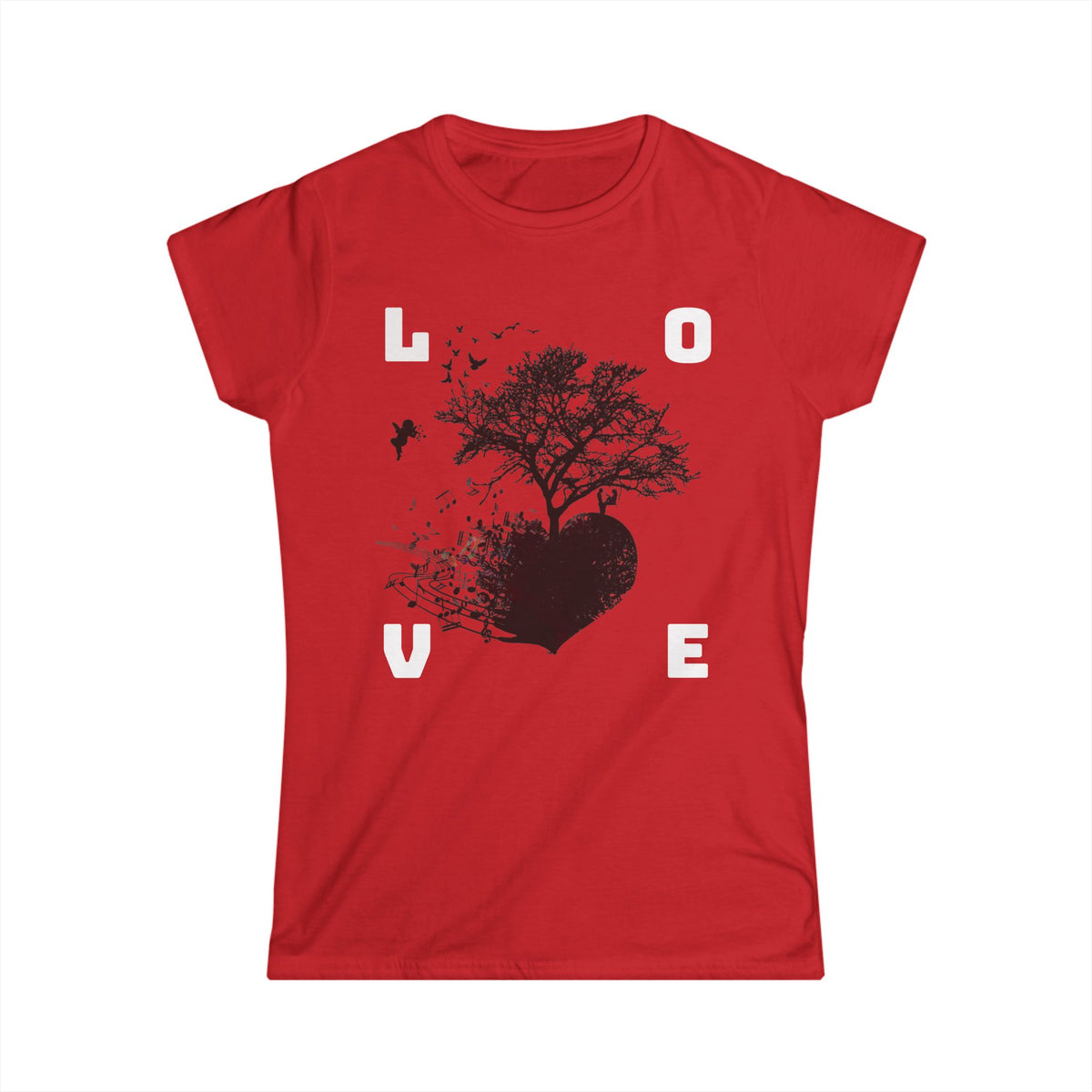 Love text design Women's Tee | Softstyle Grey Crewneck
