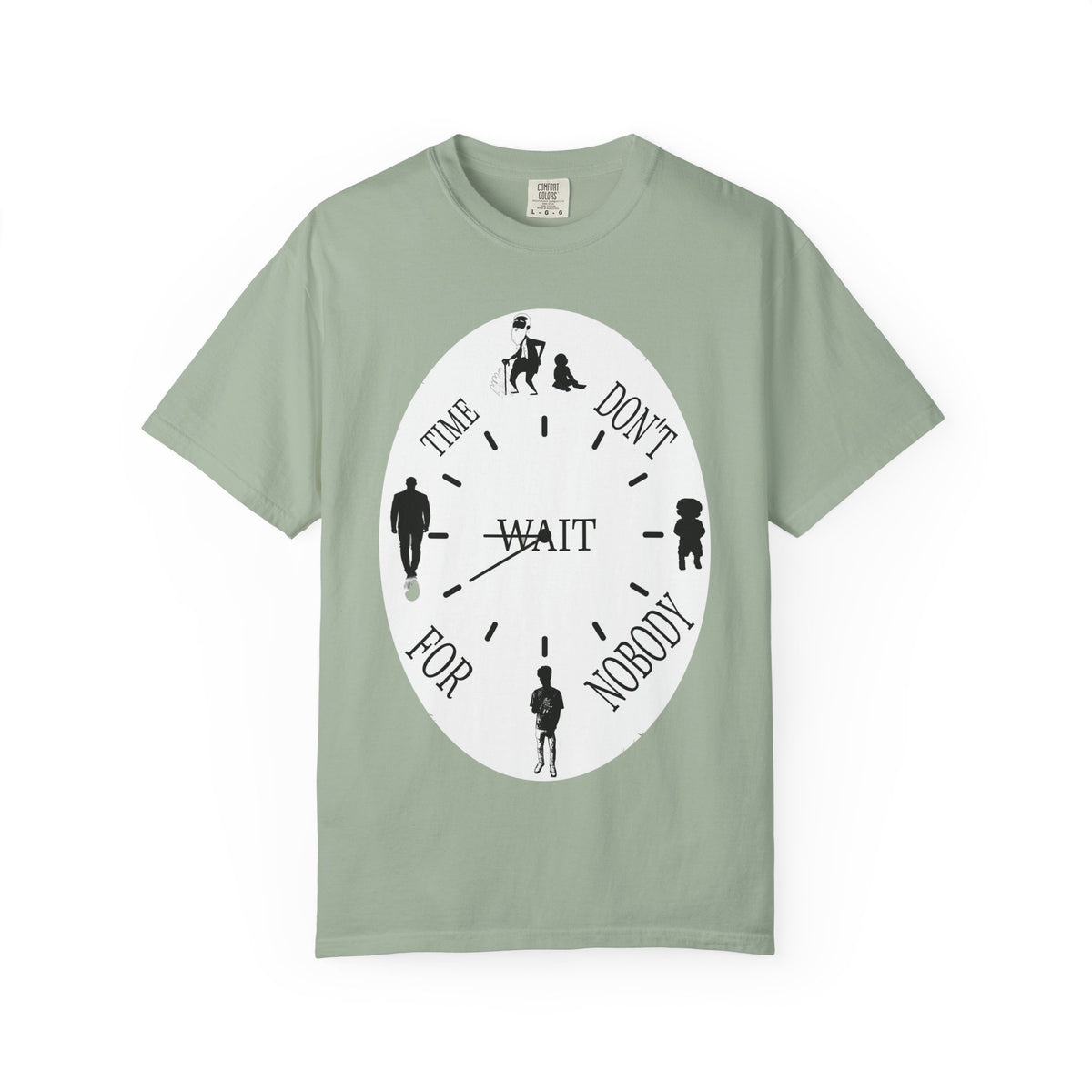 Time Don't Wait For Nobody T-shirt | Silhouette Clock Design