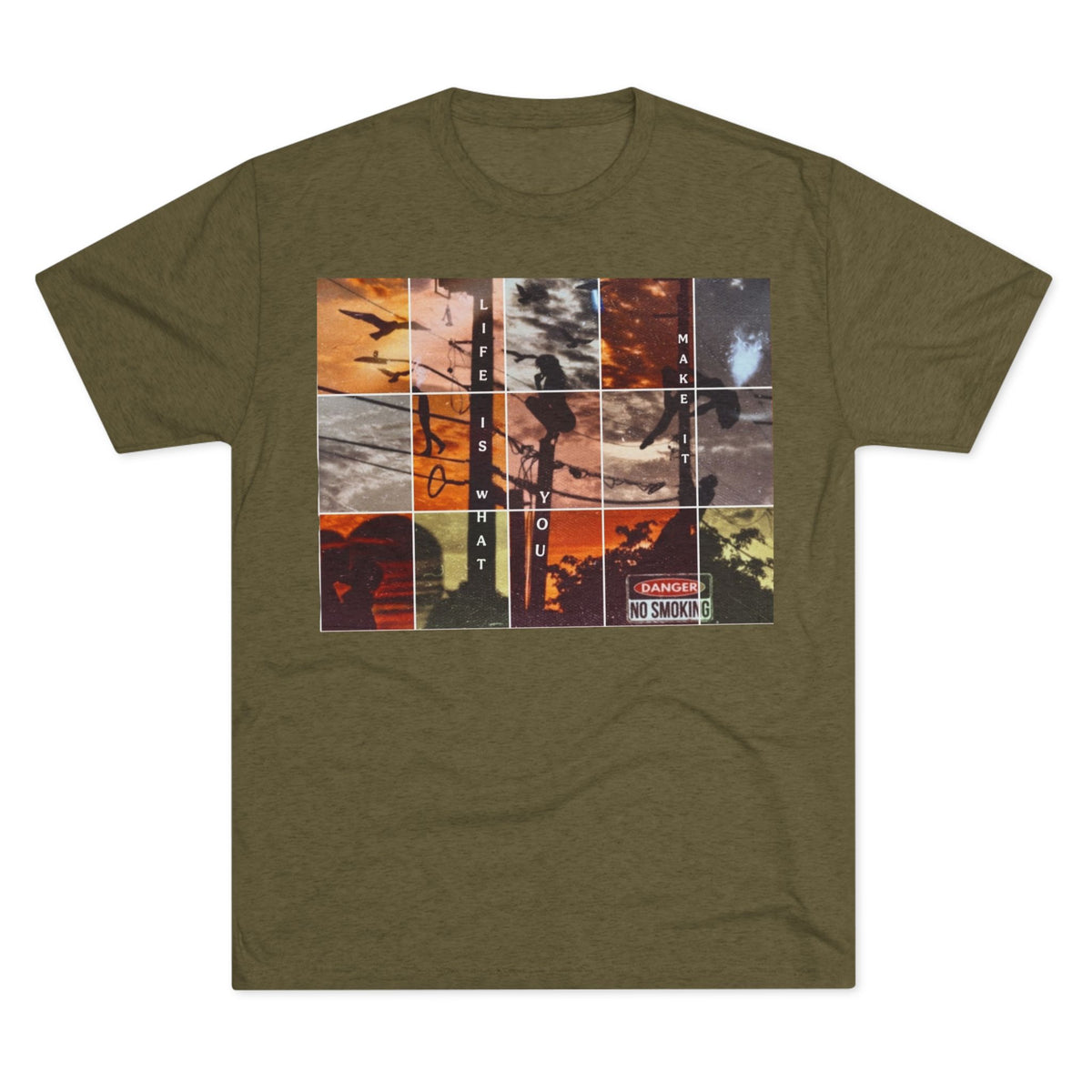 Life is what you make it Tee | Palm Silhouette Photo Grid Shirt
