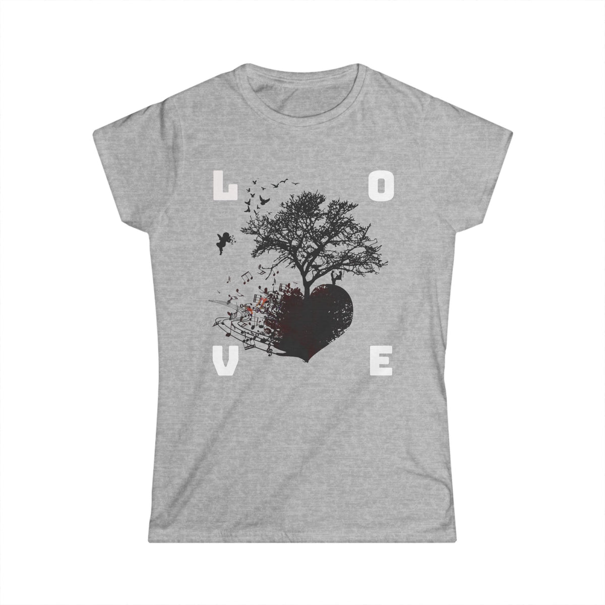 Love text design Women's Tee | Softstyle Grey Crewneck