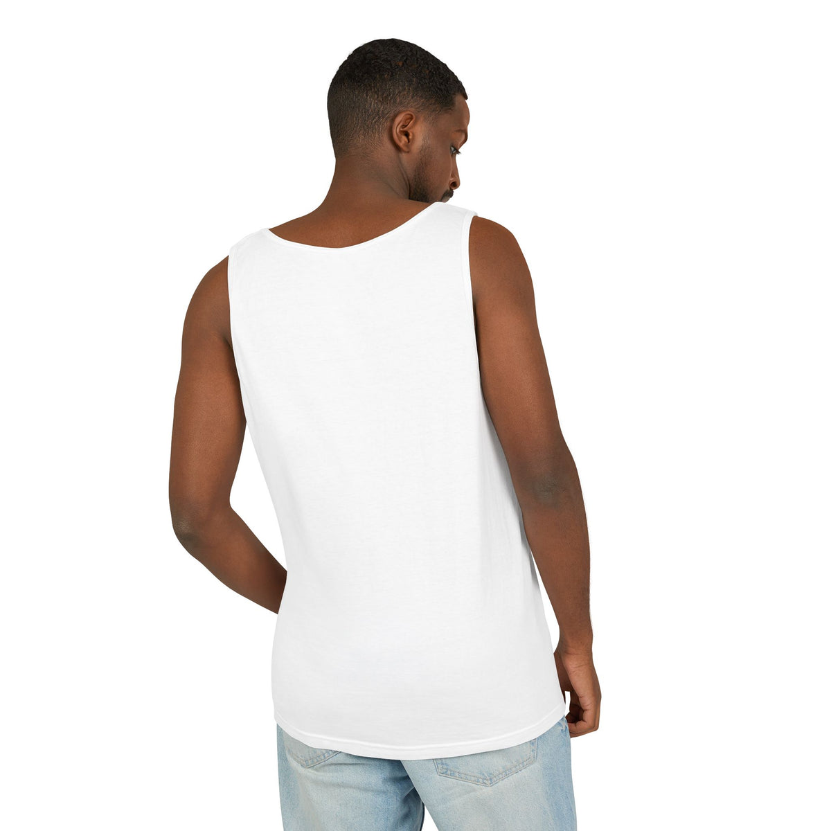 Time Don't Wait For Nobody clock silhouette Tank Top | minimalist quote, garment-dyed