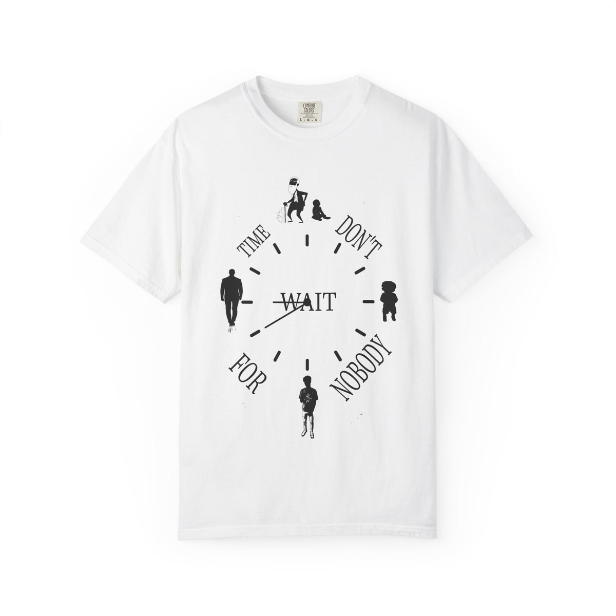 Time Don't Wait For Nobody T-shirt | Silhouette Clock Design
