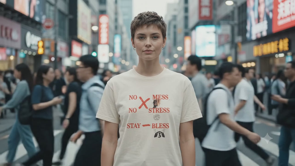 No Mess No Stress Stay Bless T-Shirt | Graphic Tee, Positive Message